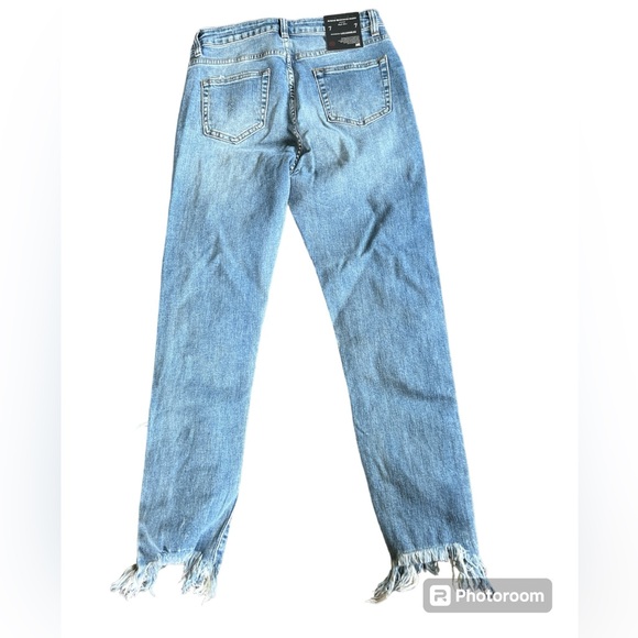 I&M Black Label Ariana Girlfriend High Rise Distressed Light Blue Jeans - Picture 3 of 6